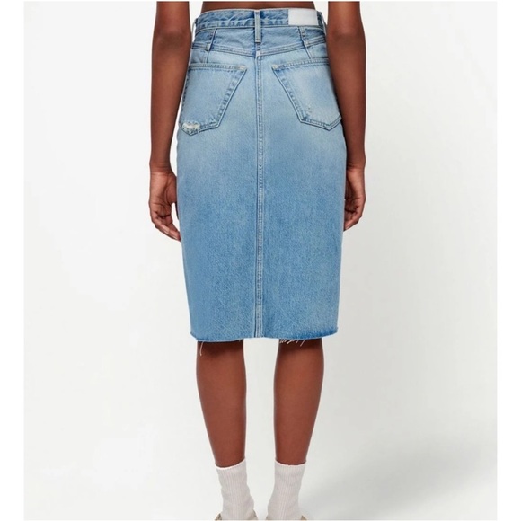 Re/Done Light Blue Denim Pencil Skirt - Picture 4 of 11